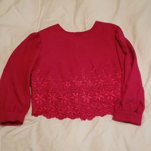 Hot pink vintage crop top